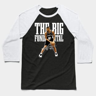 Tim Duncan The Big Fundamental Basketball Signature Vintage Retro 80s 90s Bootleg Rap Style Baseball T-Shirt